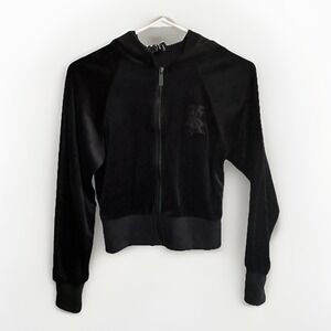 Killstar Womens‎ Black Zip Velour Velvet Casual Bomber Jacket Size Medium